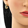 Oro Laminado Stud Earring, Gold Filled Style Twist Design, Polished, Golden Finish, 02.213.0408