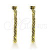 Oro Laminado Stud Earring, Gold Filled Style Twist Design, Polished, Golden Finish, 02.213.0415