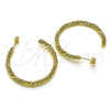 Oro Laminado Stud Earring, Gold Filled Style Twist Design, Polished, Golden Finish, 02.213.0415