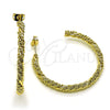 Oro Laminado Stud Earring, Gold Filled Style Twist Design, Polished, Golden Finish, 02.213.0415