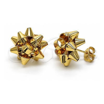 Oro Laminado Stud Earring, Gold Filled Style Polished, Golden Finish, 02.213.0420