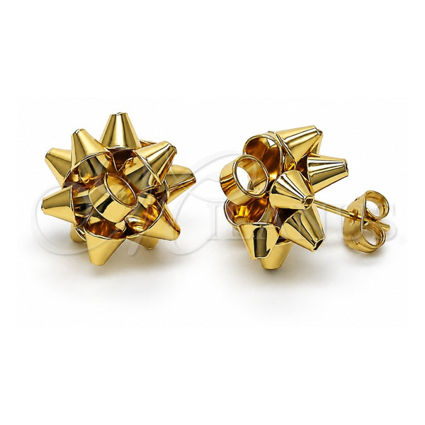 Oro Laminado Stud Earring, Gold Filled Style Polished, Golden Finish, 02.213.0420
