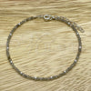 Sterling Silver Fancy Bracelet, Ball Design, with Light Green Crystal, Polished, Silver Finish, 03.402.0001.07 (02 MM Thickness, 7 Inches Length)