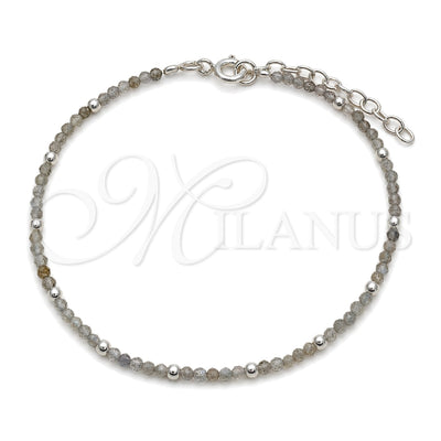 Sterling Silver Fancy Bracelet, Ball Design, with Light Green Crystal, Polished, Silver Finish, 03.402.0001.07 for wholesale, main product view