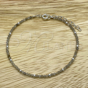 Sterling Silver Bracelet — Fancy Bracelet Ball Design with Light Green Crystal — main product view — SKU 149594 | Plata 925 brazalete — elegante Bracelet Ball diseño with Light Green cristal — SKU 149594