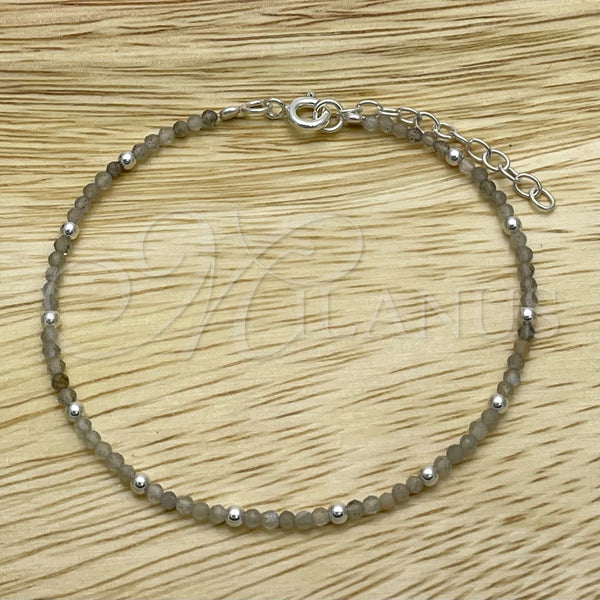 Sterling Silver Bracelet — Fancy Bracelet Ball Design with Light Green Crystal — main product view — SKU 149594 | Plata 925 brazalete — elegante Bracelet Ball diseño with Light Green cristal — SKU 149594