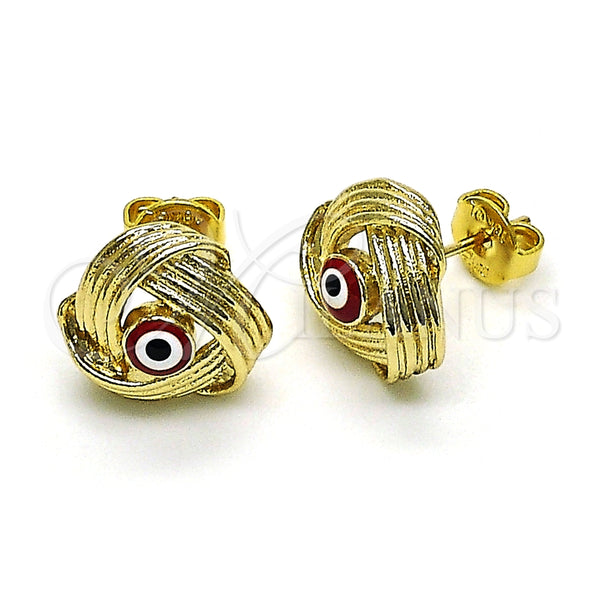 Gold Filled Ring — Stud Earring Evil Eye Design Red Enamel 02. — alternate product view — SKU 149607 | Oro Laminado anillo — Stud Earring Evil Eye diseño Red Enamel 02. — SKU 149607