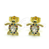 Gold Filled Ring — Stud Earring Turtle Design with Multicolor Micro Pave — alternate product view — SKU 149614 | Oro Laminado anillo — Stud Earring Turtle diseño with Multicolor Micro Pave — SKU 149614