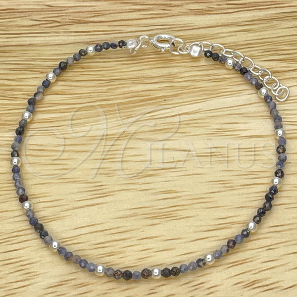 Sterling Silver Bracelet — Fancy Bracelet Ball Design with Crystal Blue Shade — main product view — SKU 149616 | Plata 925 brazalete — elegante Bracelet Ball diseño with cristal Blue Shade — SKU 149616