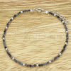 Sterling Silver Fancy Bracelet, Ball Design, with Crystal Blue Shade Crystal, Polished, Silver Finish, 03.402.0001.5.07 (02 MM Thickness, 7 Inches Length)