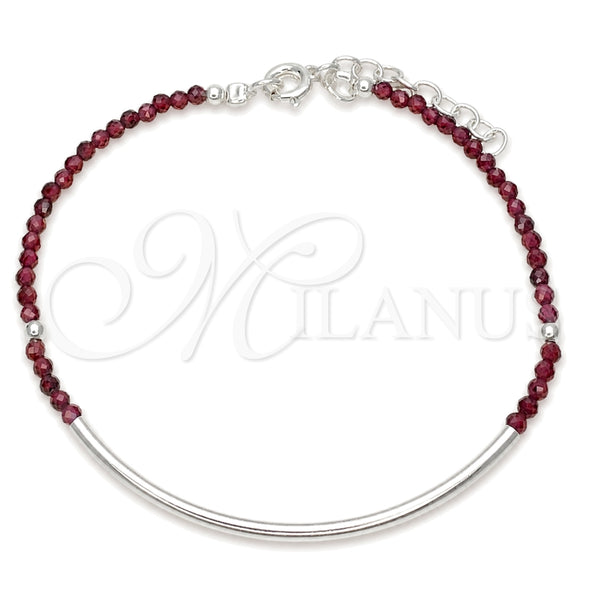 Sterling Silver Bracelet — Fancy Bracelet Ball Design with Cyclamen Opal Crystal — main product view — SKU 149632 | Plata 925 brazalete — elegante Bracelet Ball diseño with Cyclamen Opal cristal — SKU 149632
