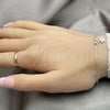 Sterling Silver Adjustable Bolo Bracelet, Heart and Ball Design, with White Cubic Zirconia, Polished, Silver Finish, 03.402.0010.07 (02 MM Thickness, 7 Inches Length)