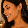 Oro Laminado Stud Earring, Gold Filled Style Baguette Design, with Multicolor Cubic Zirconia, Polished, Golden Finish, 02.64.0642.1