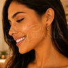 Oro Laminado Stud Earring, Gold Filled Style Baguette Design, with Garnet Cubic Zirconia, Polished, Golden Finish, 02.64.0642.2