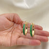 Oro Laminado Stud Earring, Gold Filled Style with Green Cubic Zirconia, Polished, Golden Finish, 02.64.0642.3