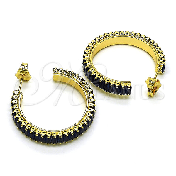 Gold Filled Ring — Stud Earring Baguette Design with Sapphire Blue Cubic — alternate product view — SKU 149661 | Oro Laminado anillo — Stud Earring Baguette diseño with Sapphire Blue Cubic — SKU 149661