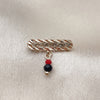 Oro Laminado Basic Brooche, Gold Filled Style Nameplate Design, with Black and Orange Red Crystal, Polished, Golden Finish, 13.185.0001