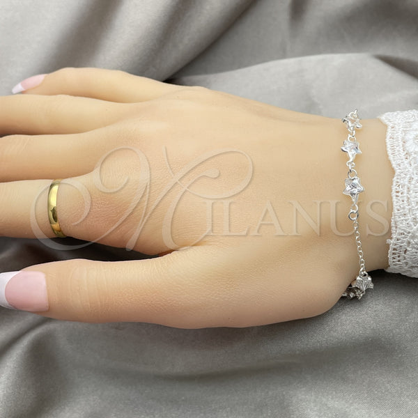 Sterling Silver Bracelet — Fancy Bracelet Star Design with White Cubic Zirconia — alternate product view — SKU 149674 | Plata 925 brazalete — elegante Bracelet estrella diseño with blanco Cubic Zirconia — SKU 149674