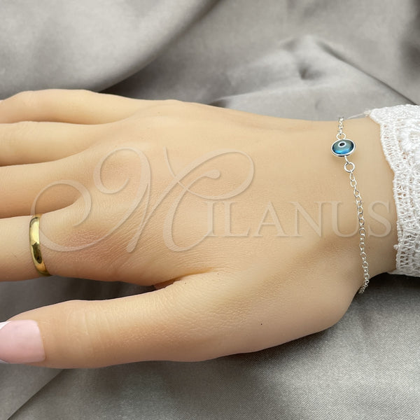 Sterling Silver Bracelet — Fancy Bracelet Evil Eye Design with Blue Topaz — alternate product view — SKU 149675 | Plata 925 brazalete — elegante Bracelet Evil Eye diseño with Blue Topaz — SKU 149675