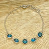 Sterling Silver Fancy Bracelet, Evil Eye Design, with Blue Topaz Crystal, Polished, Silver Finish, 03.401.0004.07 (02 MM Thickness, 7 Inches Length)