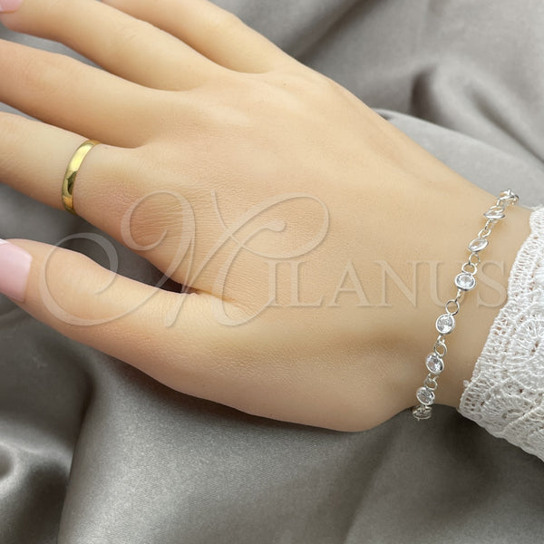 Sterling Silver Bracelet — Fancy Bracelet with White Cubic Zirconia Polished 03. — alternate product view — SKU 149678 | Plata 925 brazalete — elegante Bracelet with blanco Cubic Zirconia pulido 03. — SKU 149678