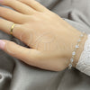 Sterling Silver Fancy Bracelet, with White Cubic Zirconia, Polished, Silver Finish, 03.401.0006.07 (02 MM Thickness, 7 Inches Length)
