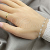 Sterling Silver Fancy Bracelet, with White Cubic Zirconia, Polished, Silver Finish, 03.401.0006.07 (02 MM Thickness, 7 Inches Length)