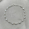 Sterling Silver Fancy Bracelet, with White Cubic Zirconia, Polished, Silver Finish, 03.401.0006.07 (02 MM Thickness, 7 Inches Length)