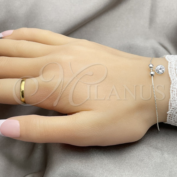 Sterling Silver Bracelet — Fancy Bracelet Ball Design with White Cubic Zirconia — alternate product view — SKU 149682 | Plata 925 brazalete — elegante Bracelet Ball diseño with blanco Cubic Zirconia — SKU 149682
