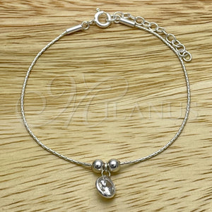 Sterling Silver Bracelet — Fancy Bracelet Ball Design with White Cubic Zirconia — main product view — SKU 149682 | Plata 925 brazalete — elegante Bracelet Ball diseño with blanco Cubic Zirconia — SKU 149682