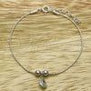 Sterling Silver Fancy Bracelet, Ball and Teardrop Design, with White Cubic Zirconia, Polished, Silver Finish, 03.401.0011.07 (04 MM Thickness, 7 Inches Length)
