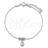 Sterling Silver Fancy Bracelet, Ball and Teardrop Design, with White Cubic Zirconia, Polished, Silver Finish for wholesale, main product view