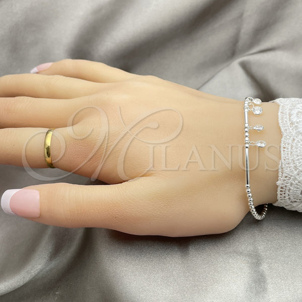 Sterling Silver Bracelet — Fancy Bracelet Ball Design with White Cubic Zirconia — alternate product view — SKU 149689 | Plata 925 brazalete — elegante Bracelet Ball diseño with blanco Cubic Zirconia — SKU 149689