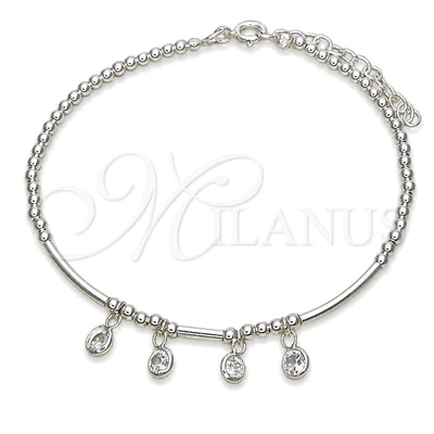 Sterling Silver Fancy Bracelet, Ball Design, with White Cubic Zirconia, Polished, Silver Finish, 03.401.0016.07 for wholesale, main product view