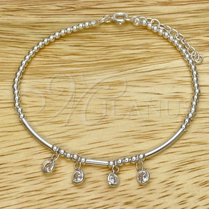 Sterling Silver Bracelet — Fancy Bracelet Ball Design with White Cubic Zirconia — main product view — SKU 149689 | Plata 925 brazalete — elegante Bracelet Ball diseño with blanco Cubic Zirconia — SKU 149689