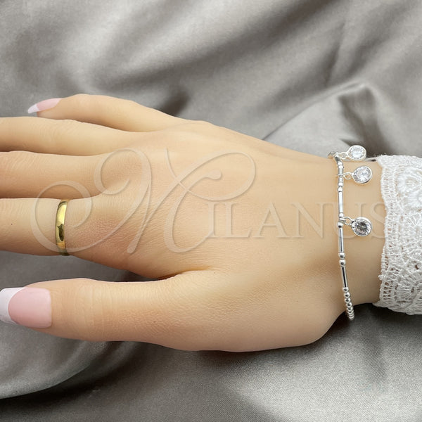 Sterling Silver Bracelet — Fancy Bracelet Ball Design with White Cubic Zirconia — alternate product view — SKU 149690 | Plata 925 brazalete — elegante Bracelet Ball diseño with blanco Cubic Zirconia — SKU 149690