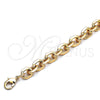 Oro Laminado Basic Anklet, Gold Filled Style Rolo Design, Polished, Golden Finish, 04.63.1415.10 (09 MM Thickness, 10 Inches Length)