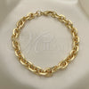 Oro Laminado Basic Anklet, Gold Filled Style Rolo Design, Polished, Golden Finish, 04.63.1415.10 (09 MM Thickness, 10 Inches Length)