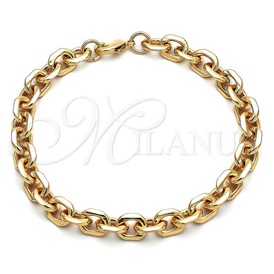 Oro Laminado tobillera — básico Anklet Rolo diseño pulido 04.63. 09 MM por Mayoreo, vista principal del producto