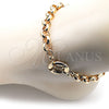 Oro Laminado Basic Anklet, Gold Filled Style Rolo Design, Polished, Golden Finish, 03.319.0007.10 (09 MM Thickness, 10 Inches Length)