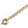 Oro Laminado Basic Anklet, Gold Filled Style Rolo Design, Polished, Golden Finish, 03.319.0007.10 (09 MM Thickness, 10 Inches Length)