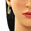 Oro Laminado Medium Hoop, Gold Filled Style Curb Design, Polished, Golden Finish, 02.210.0751.30