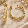 Oro Laminado Medium Hoop, Gold Filled Style Puff Mariner Design, Polished, Golden Finish, 02.210.0753.30
