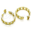 Oro Laminado Medium Hoop, Gold Filled Style Elephant Design, Polished, Golden Finish, 02.210.0754.30