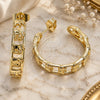 Oro Laminado Medium Hoop, Gold Filled Style Elephant Design, Polished, Golden Finish, 02.210.0754.30