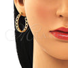 Oro Laminado Medium Hoop, Gold Filled Style Curb Design, Polished, Golden Finish, 02.210.0755.30