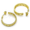 Oro Laminado Medium Hoop, Gold Filled Style Star Design, Polished, Golden Finish, 02.210.0756.30