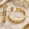 Oro Laminado Medium Hoop, Gold Filled Style Star Design, Polished, Golden Finish, 02.210.0756.30