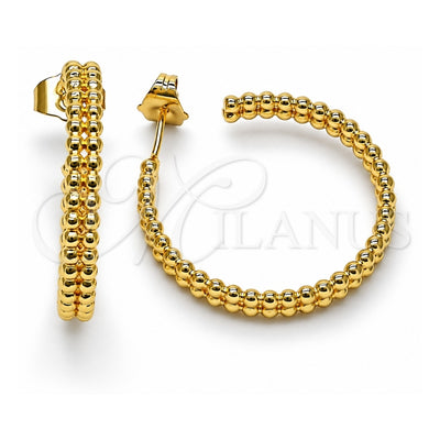 Oro Laminado Medium Hoop, Gold Filled Style Polished, Golden Finish, 02.210.0758.30
