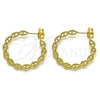 Oro Laminado Medium Hoop, Gold Filled Style Twist Design, Polished, Golden Finish, 02.210.0759.30